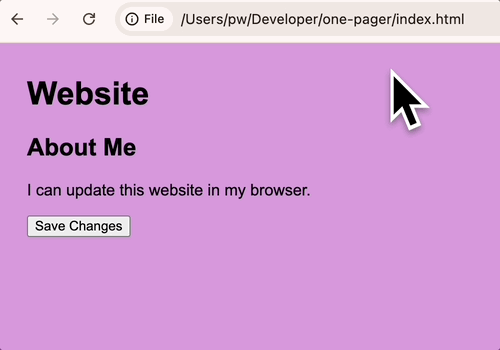 An animated screen capture of using an early prototype of the web page.